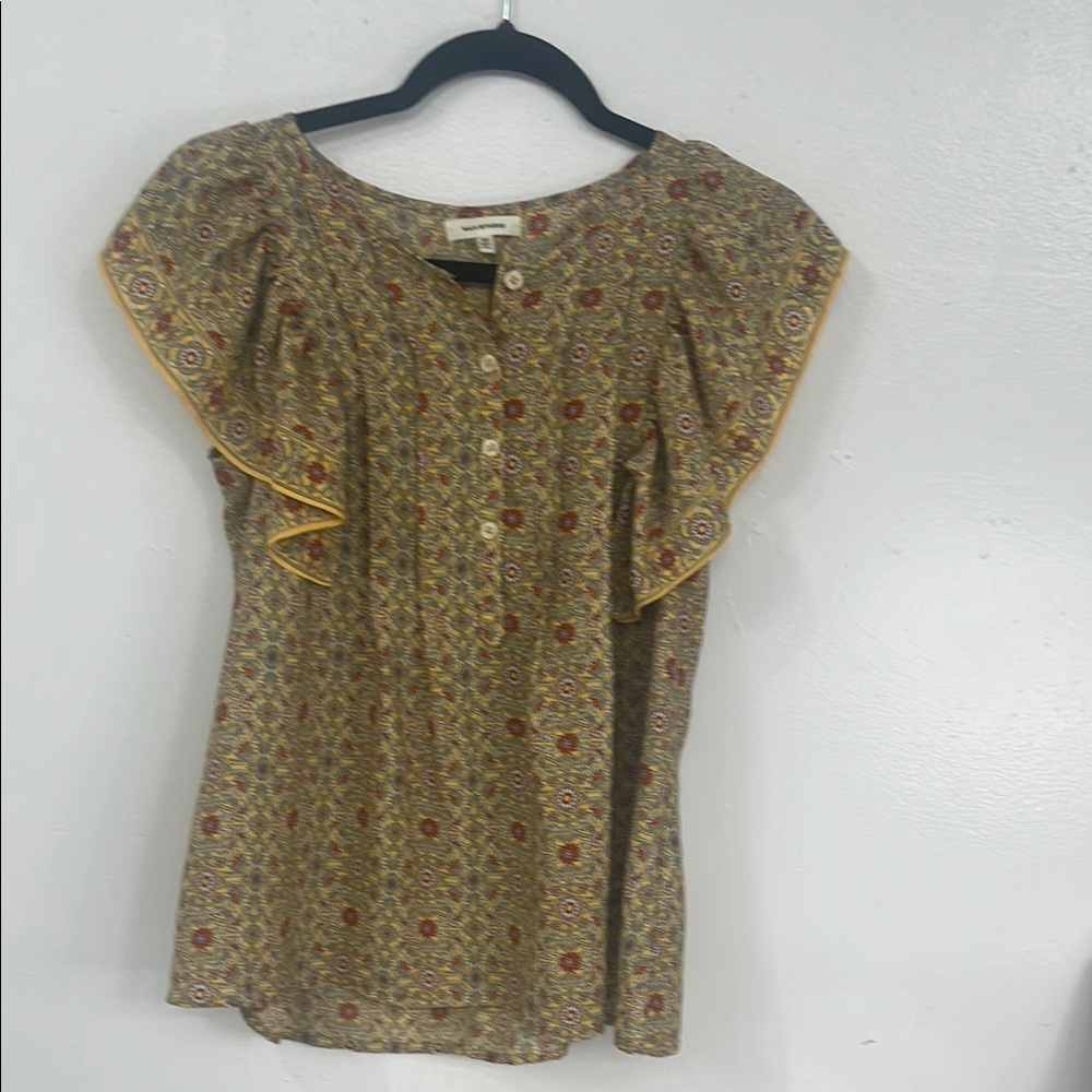 MAX STUDIO Floral Button-Down Blouse